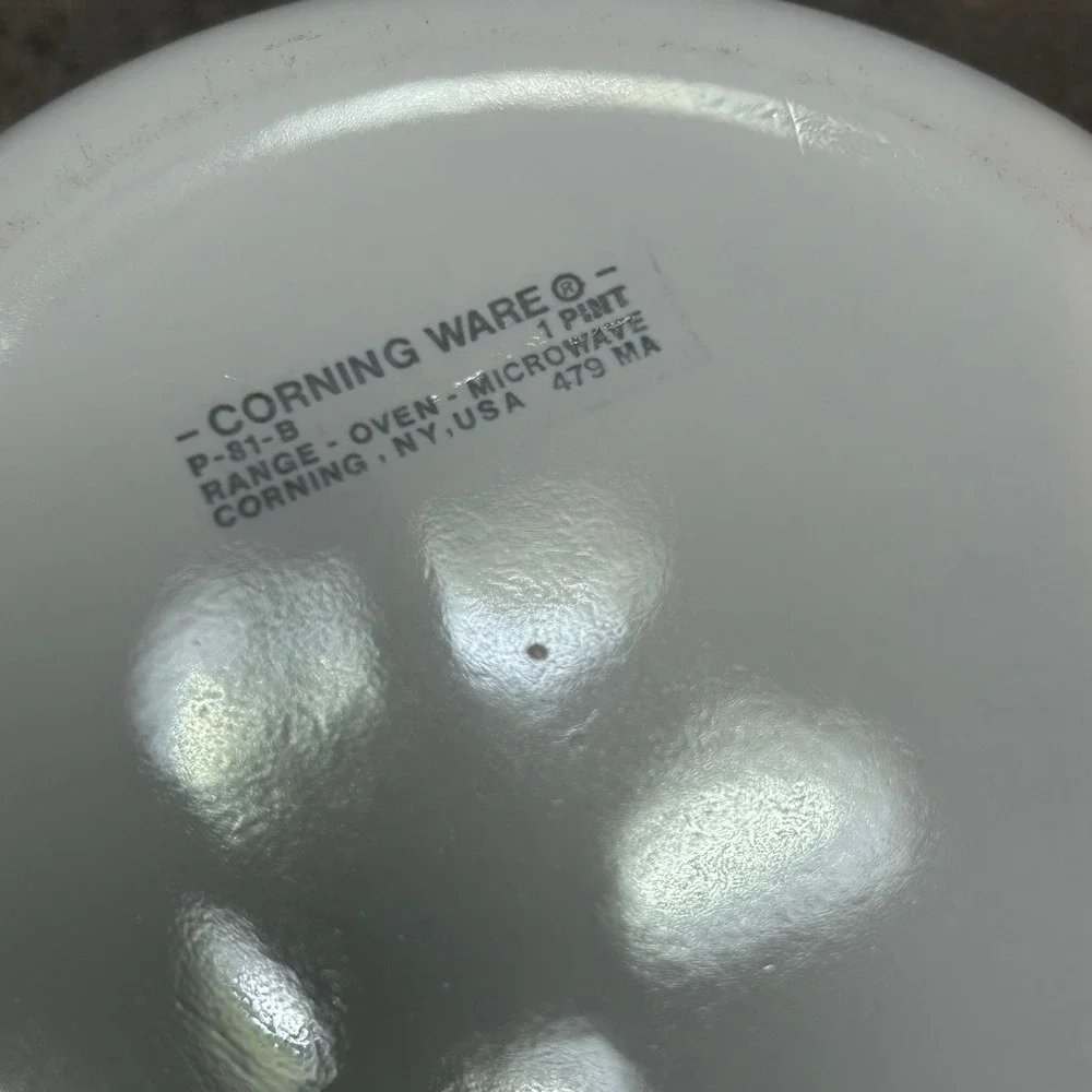 Corning Ware Blue Cornflower P-91-B 1 Pint Petite Pans Set of 3 Vintage White